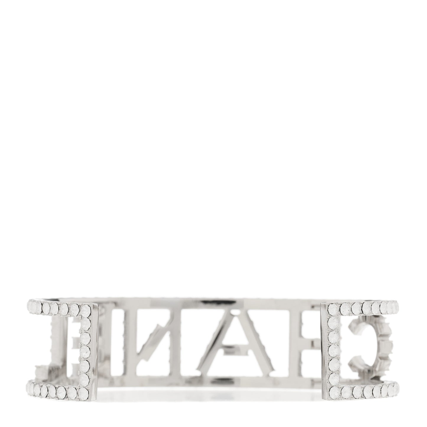 Crystal Logo Cuff Silver