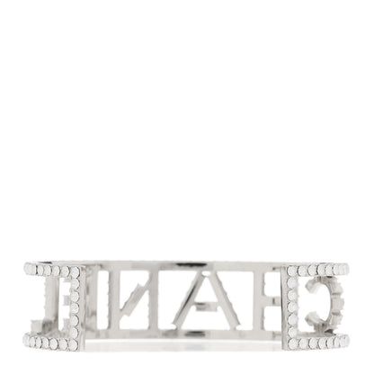 Chanel Crystal Logo Cuff Silver 4 of 5