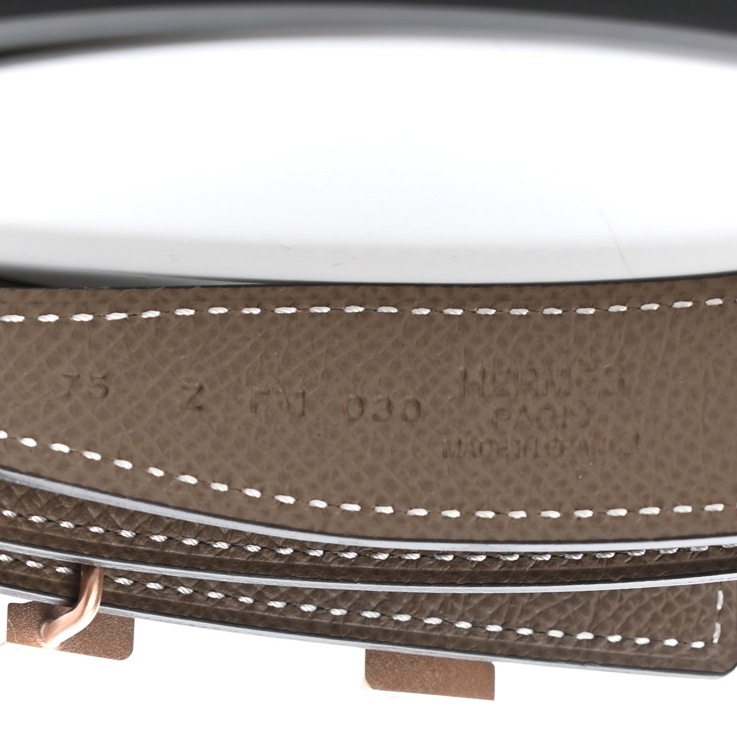 Swift Epsom 24mm Mini Constance H Belt 75 Black Etoupe