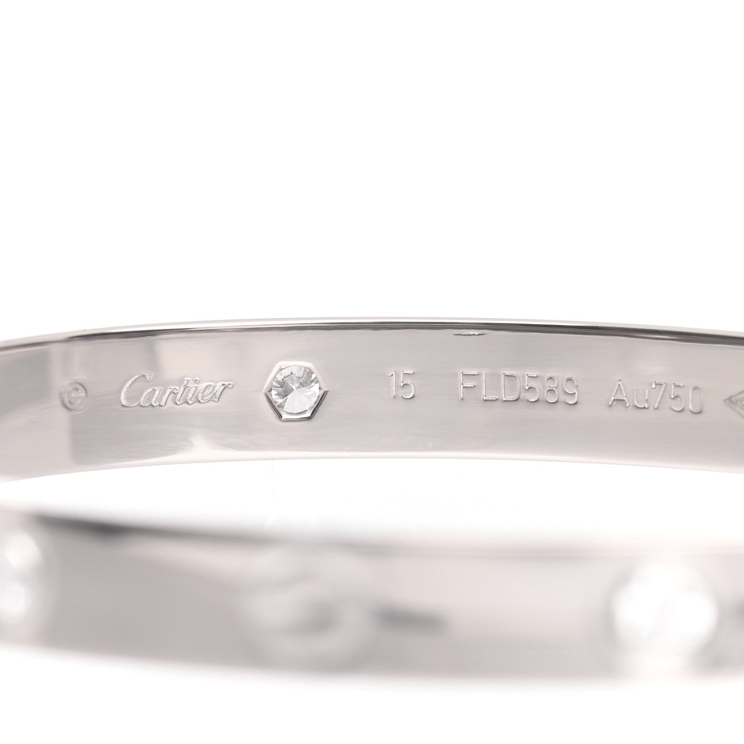 Cartier 18K White Gold 4 Diamond LOVE Bracelet 15 4 of 6