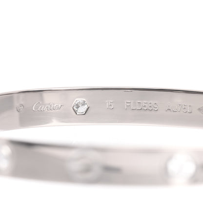 Cartier 18K White Gold 4 Diamond LOVE Bracelet 15 4 of 6