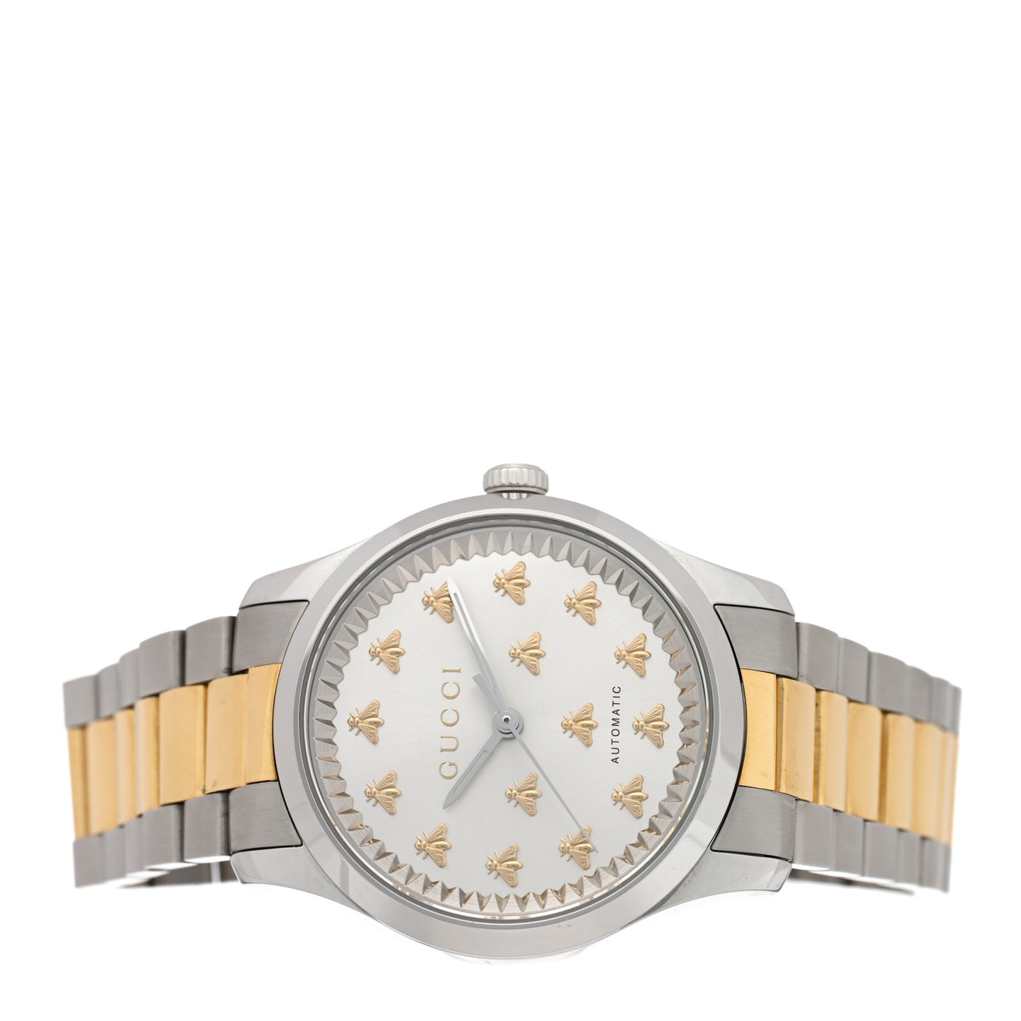 Stainless Steel 38mm G-Timeless Two Tone Bee Automatic Watch Silver