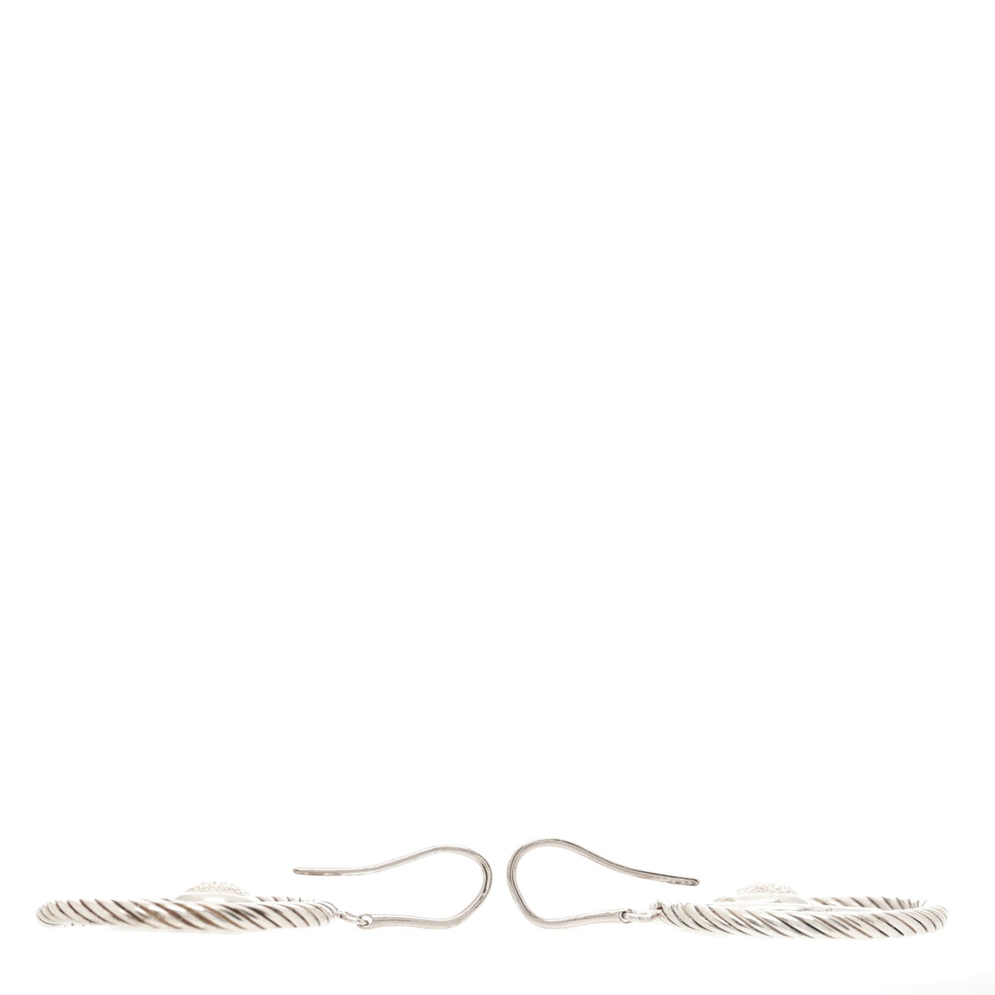Sterling Silver Diamond Mobile Circle Earrings