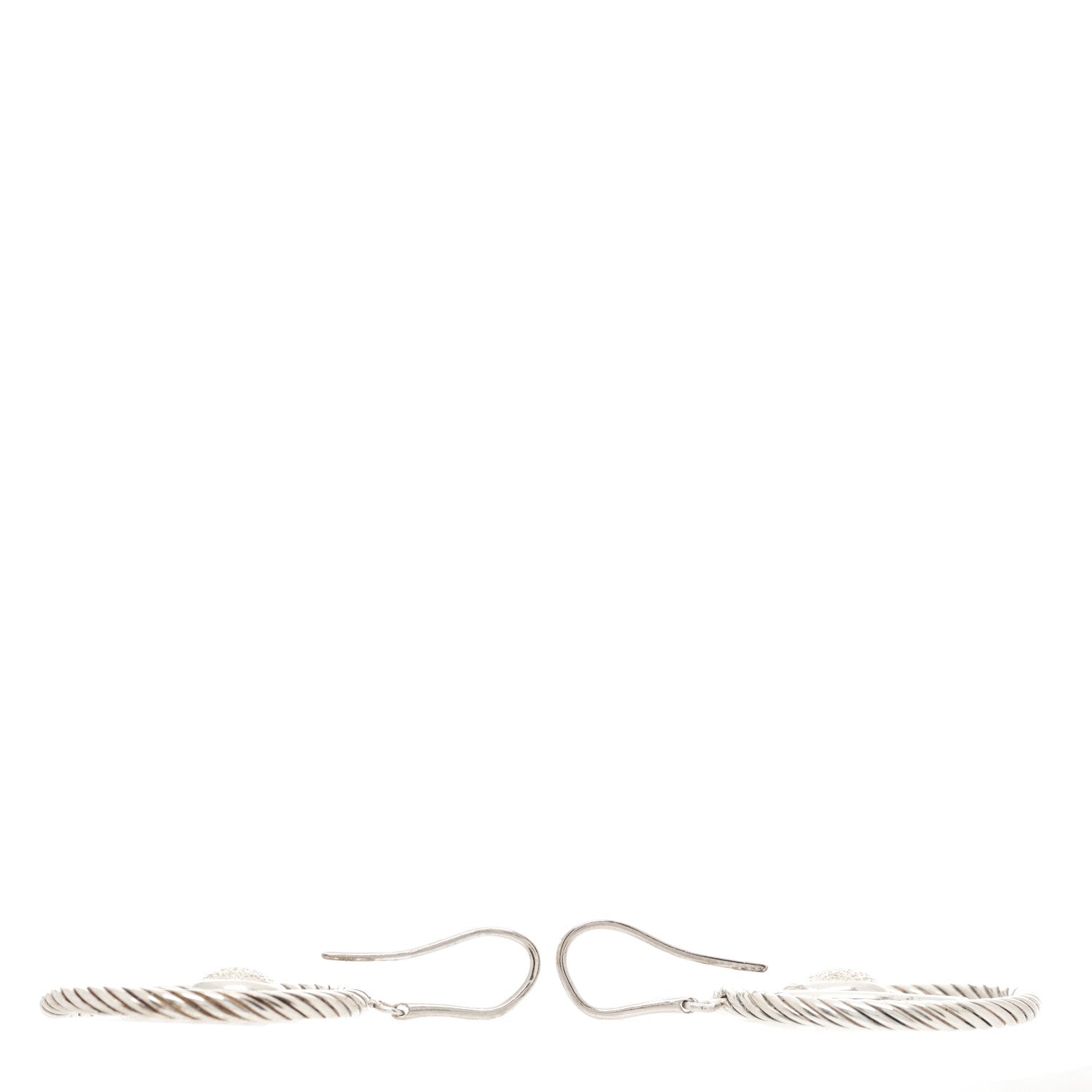 David Yurman Sterling Silver Diamond Mobile Circle Earrings 4 of 6