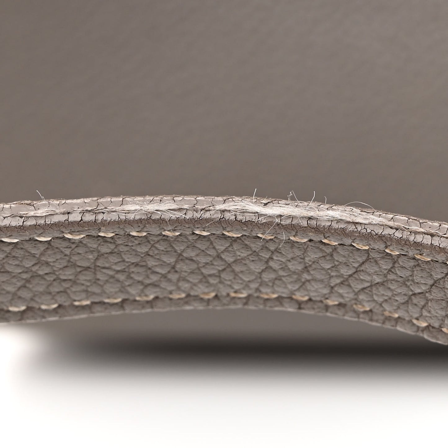 Grained Calfskin Topstich Baby Sac De Jour Grey