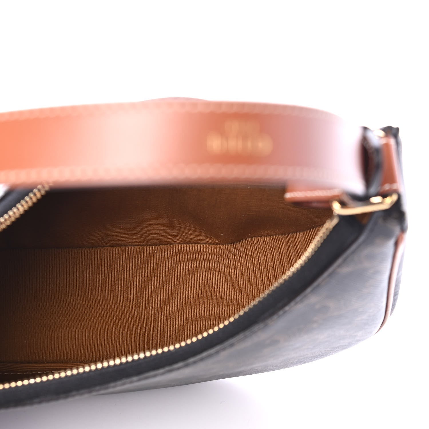 Celine Triomphe Canvas Calfskin Ava Shoulder Bag Tan 4 of 4