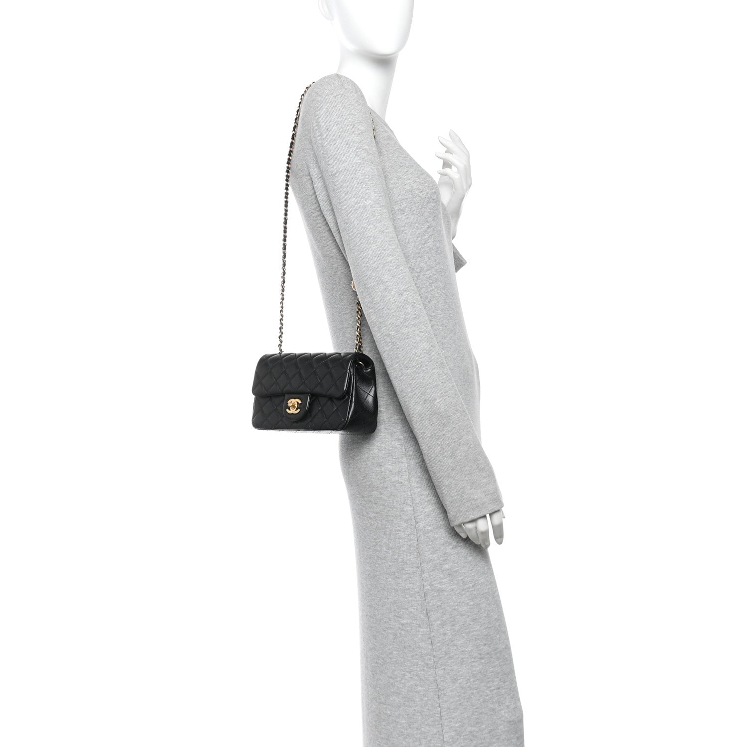 Chanel Lambskin Quilted Mini Rectangular Pearl Crush Flap Black 2 of 10