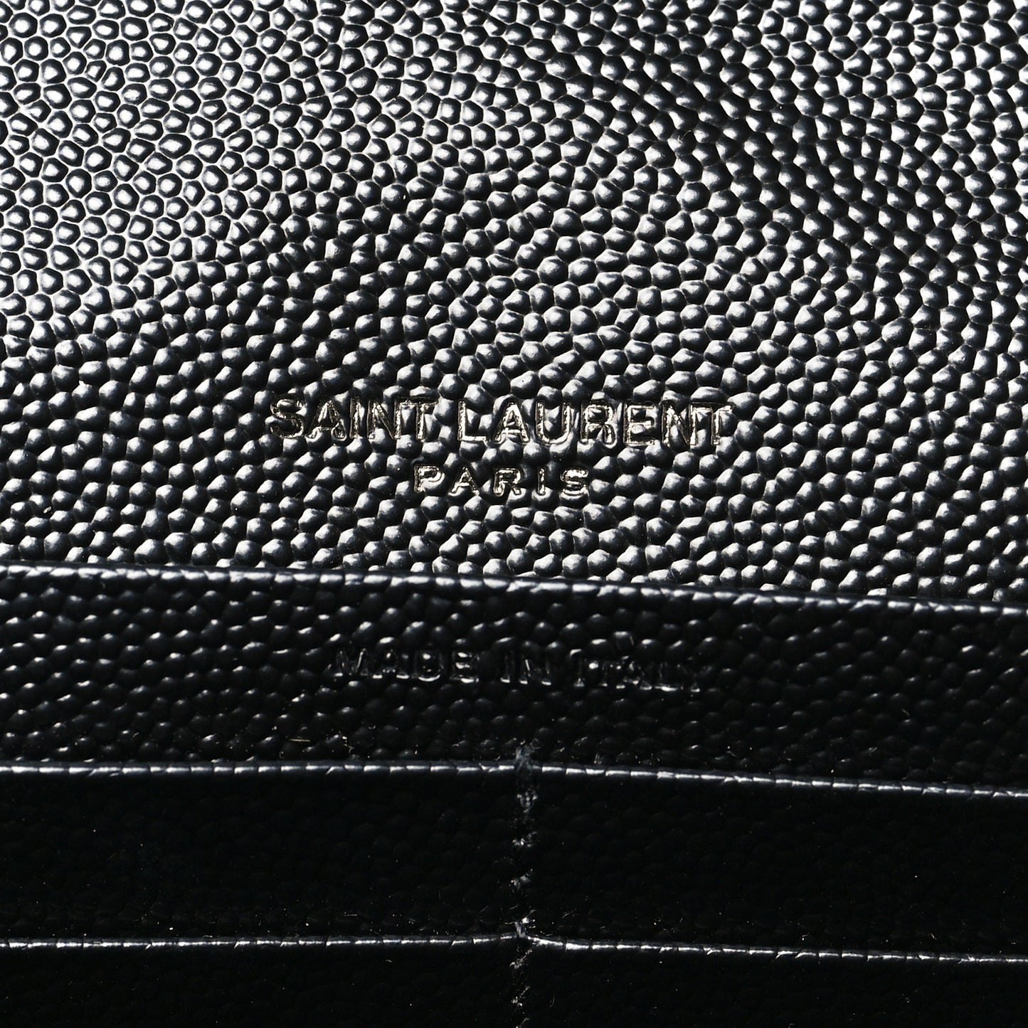 Grain De Poudre Matelasse Chevron Monogram Monochrome Chain Wallet Black