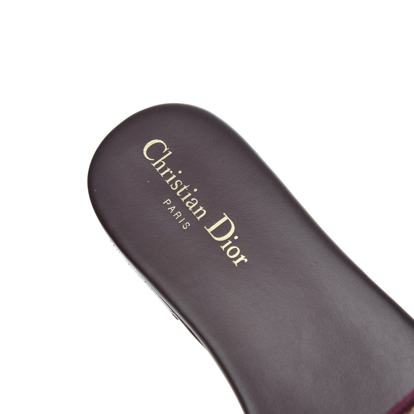 Canvas Embroidered Dway Mules Slide Sandals 40 Burgundy