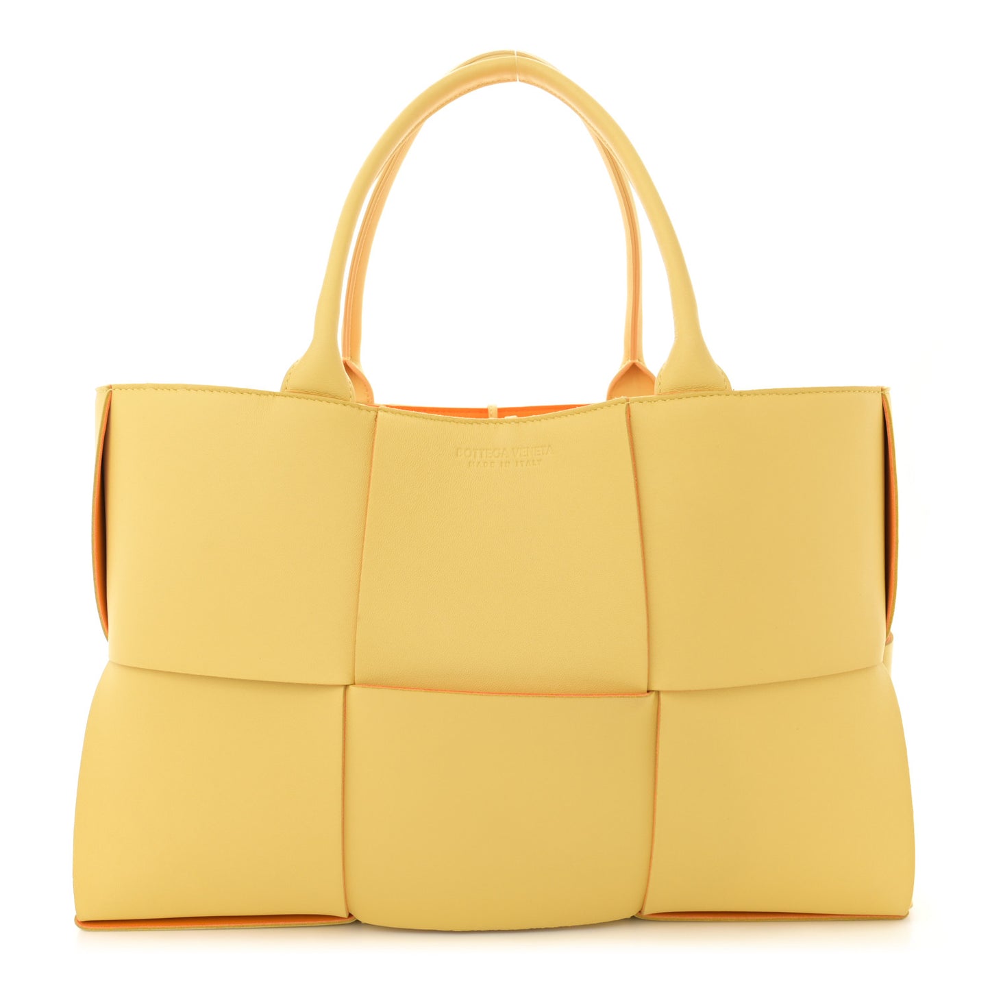 Nappa Maxi Intrecciato Medium Arco Tote Butter Tangerine Gold