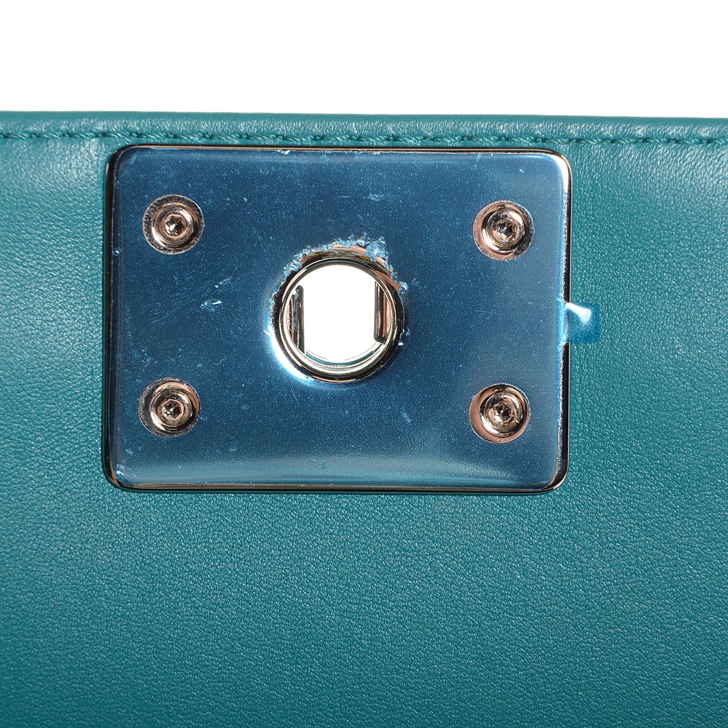 Chanel Patent Leather Medium Boy Flap Plexiglass Turquoise 8 of 8