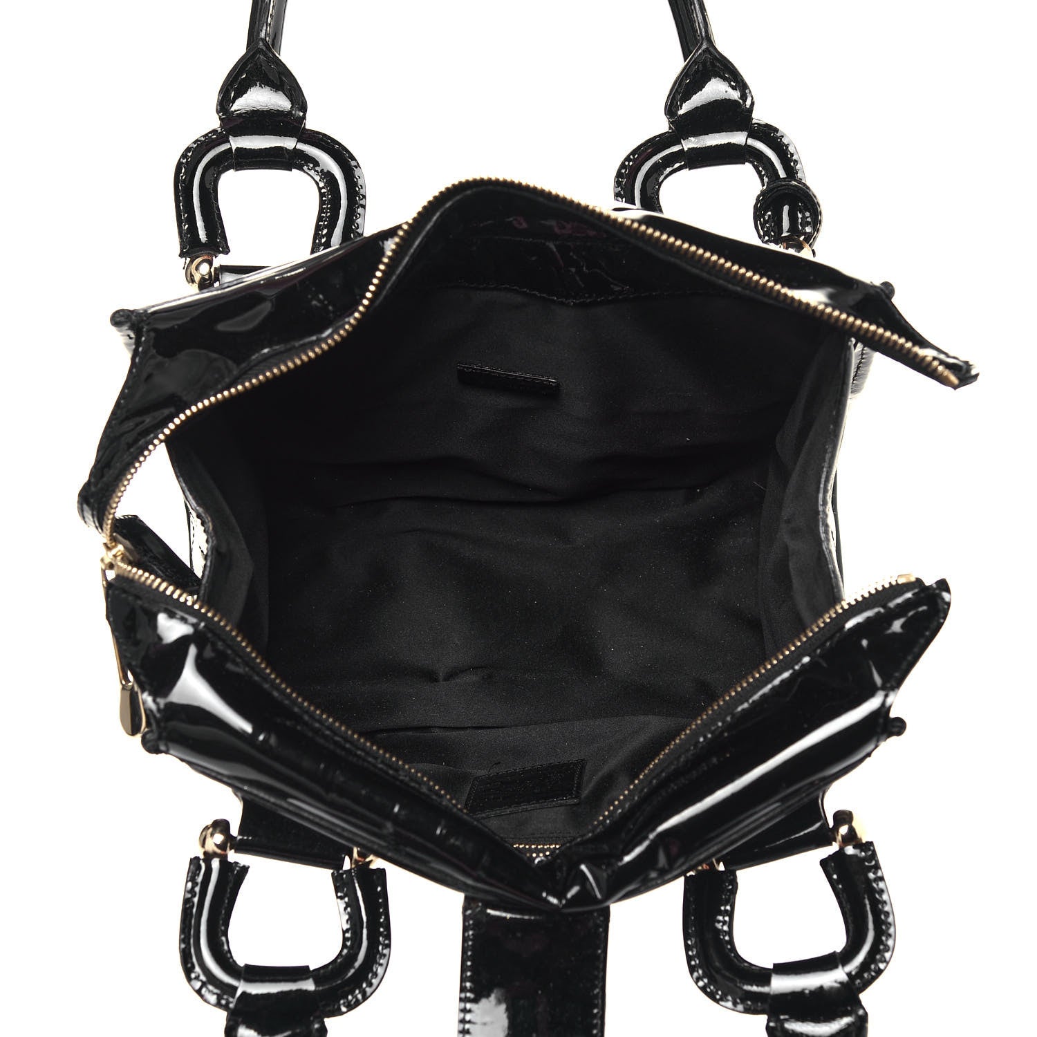 Burberry Patent Quilted Mini Manor Tote Black 5 of 12