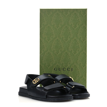 Gucci Calfskin Mini Double G Womens Isla Dad Sandals 37 Black 13 of 13