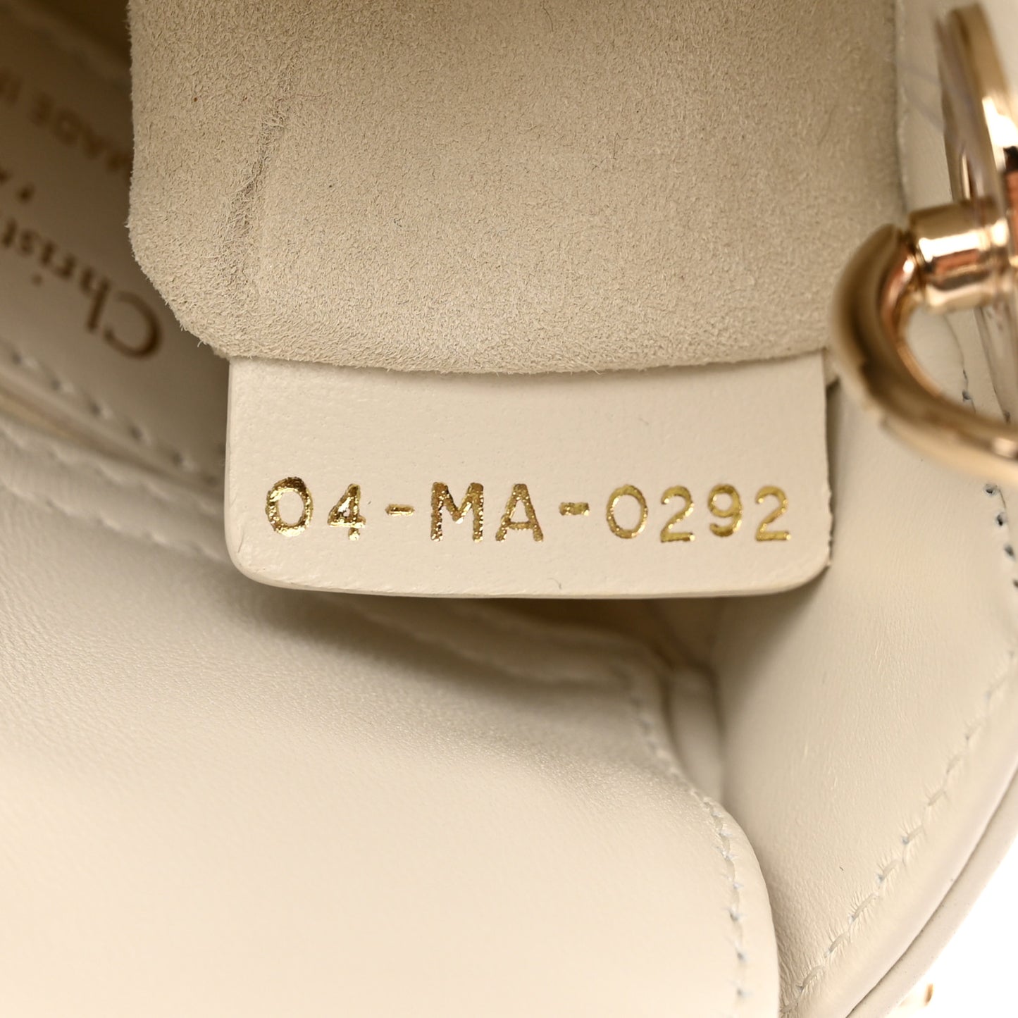 Lambskin Pearl Cannage Micro Lady Dior Latte