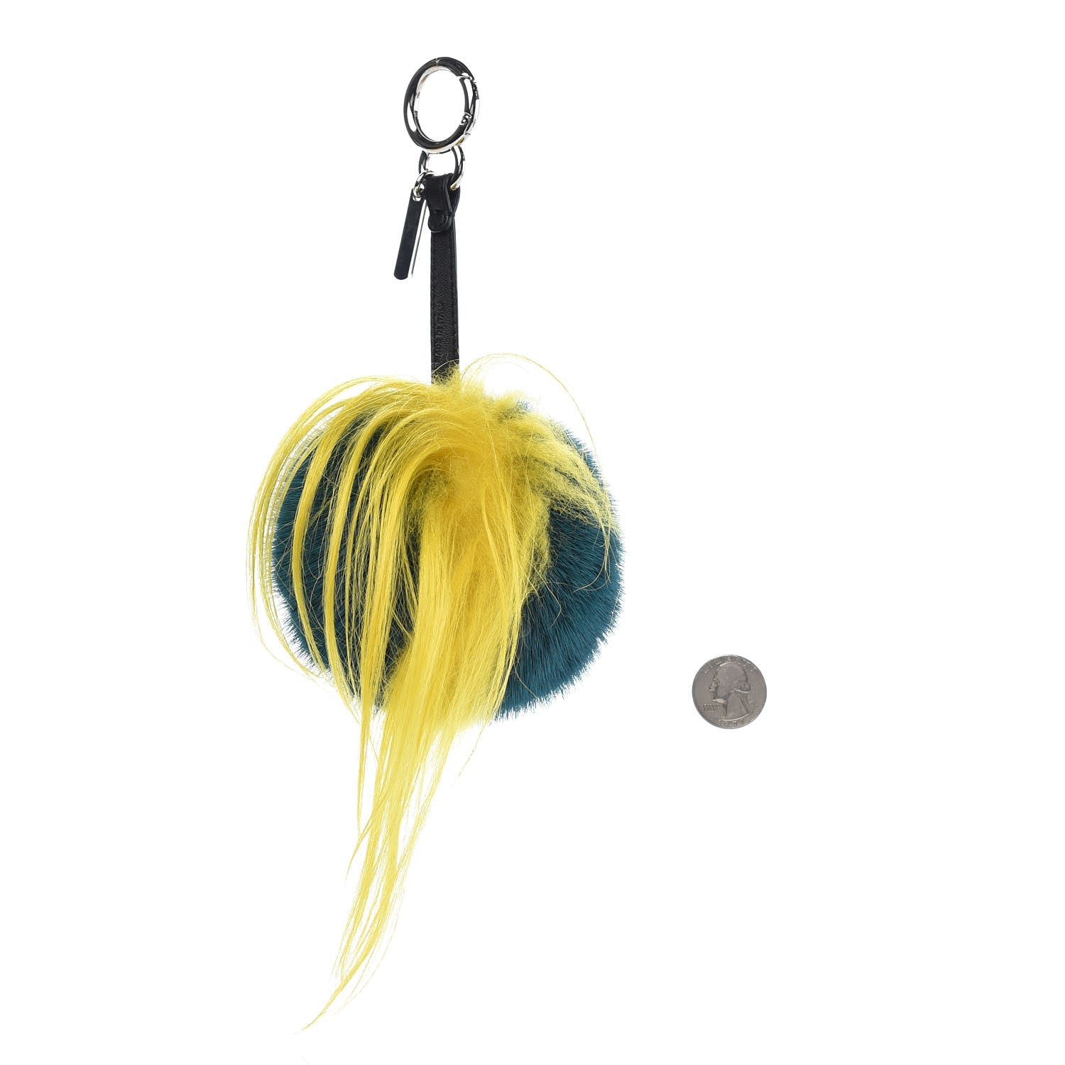 Fendi Mink Goat Fur QuTweet Jungle Bag Bug Charm Green Yellow Pink 2 of 4