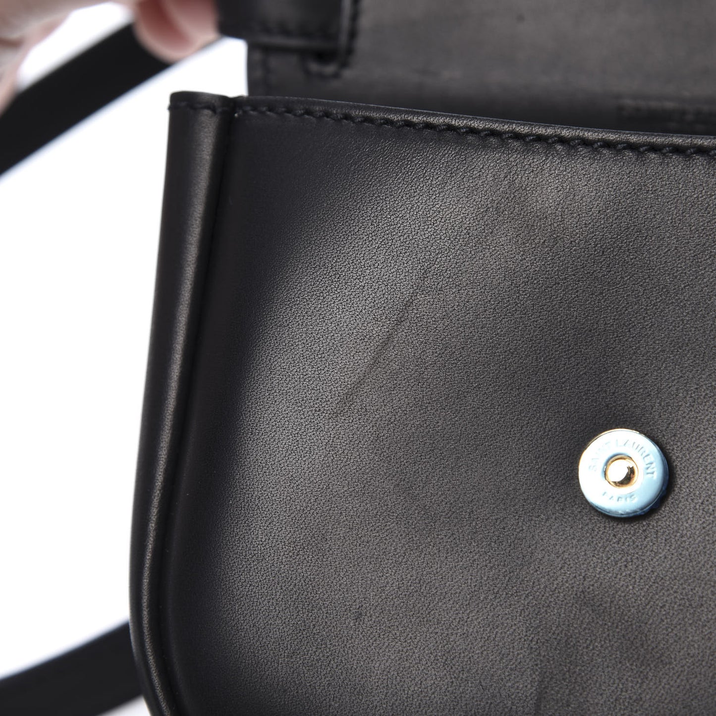 Smooth Calfskin Mini Classic Monogram Kaia Satchel Black