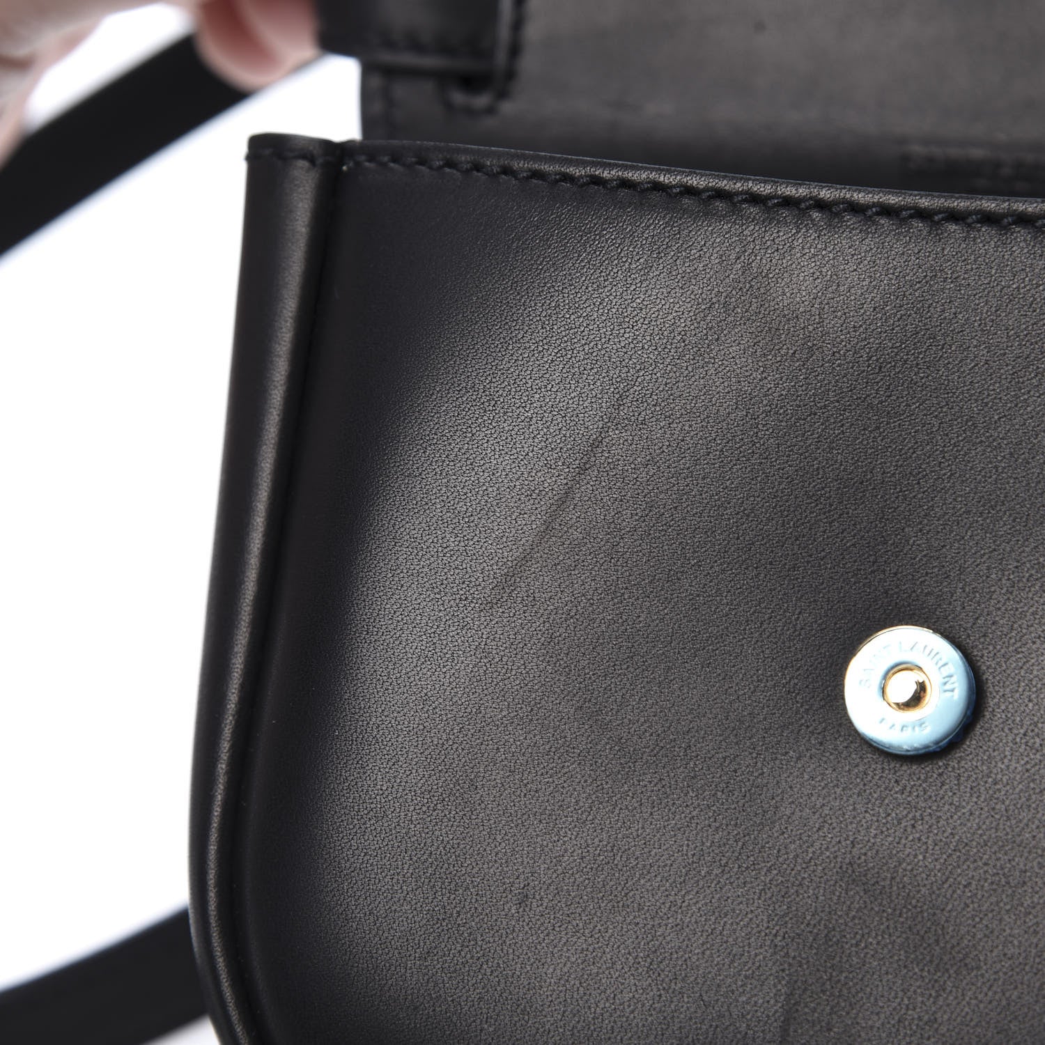 Saint Laurent Smooth Calfskin Mini Classic Monogram Kaia Satchel Black 13 of 16