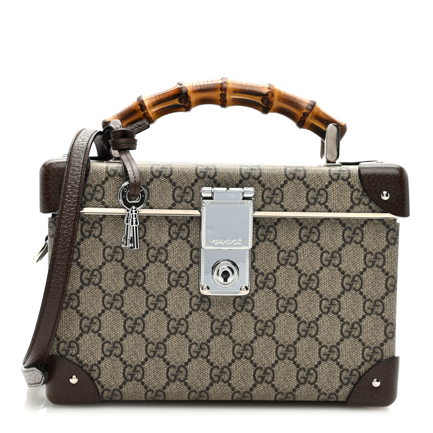 Gucci GG Supreme Monogram Globe-Trotter Beauty Case Brown 1 of 9