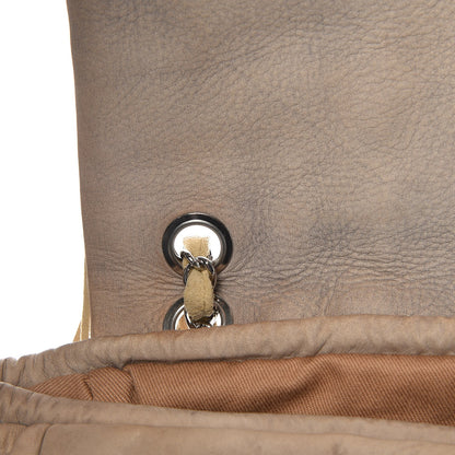 Chanel Suede Calfskin Perforated Fringe Flap Beige 9 of 14
