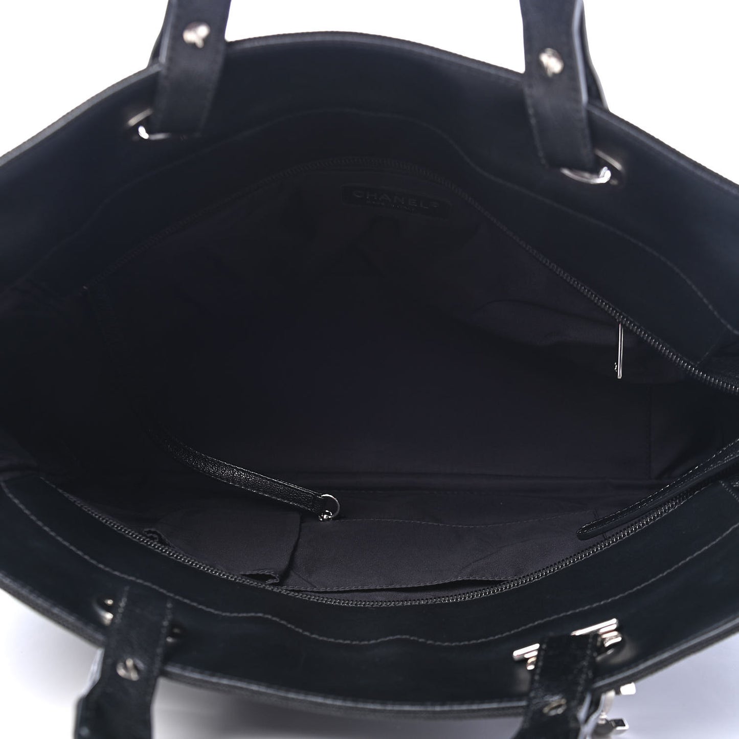 Coated Canvas Quilted Large Paris Biarritz Tote Black