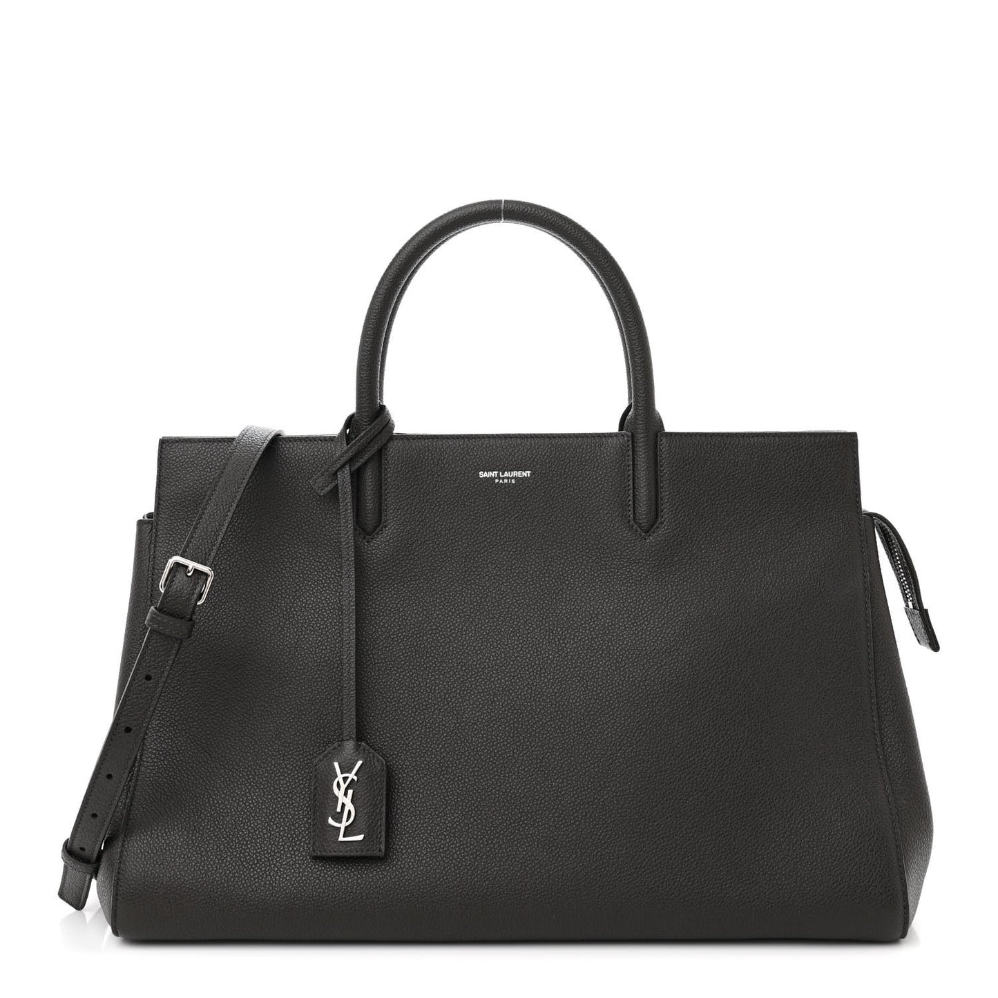 Grained Calfskin Medium Cabas Rive Gauche Coal
