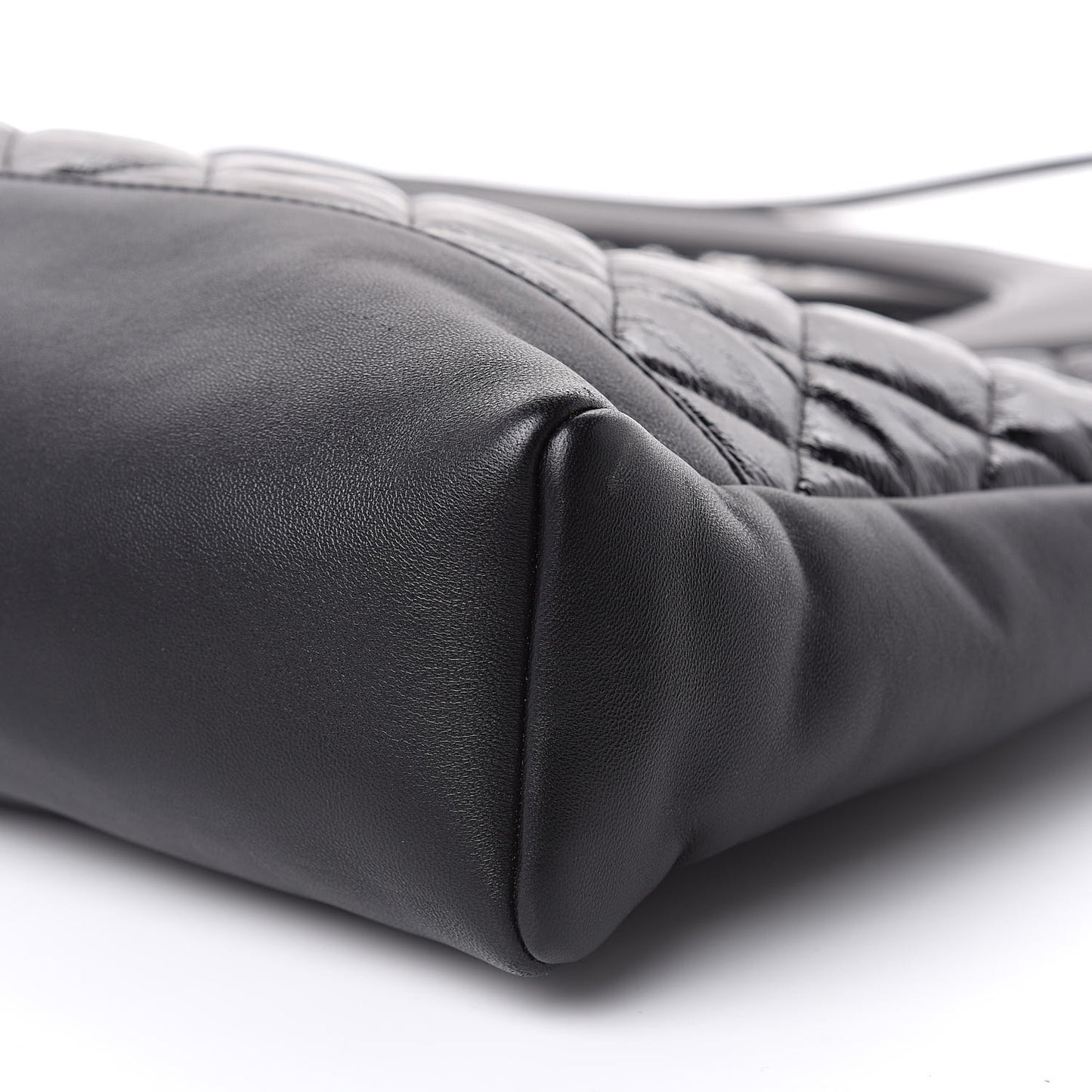 Aged Calfskin Quilted Large 31 Shopping Bag Black