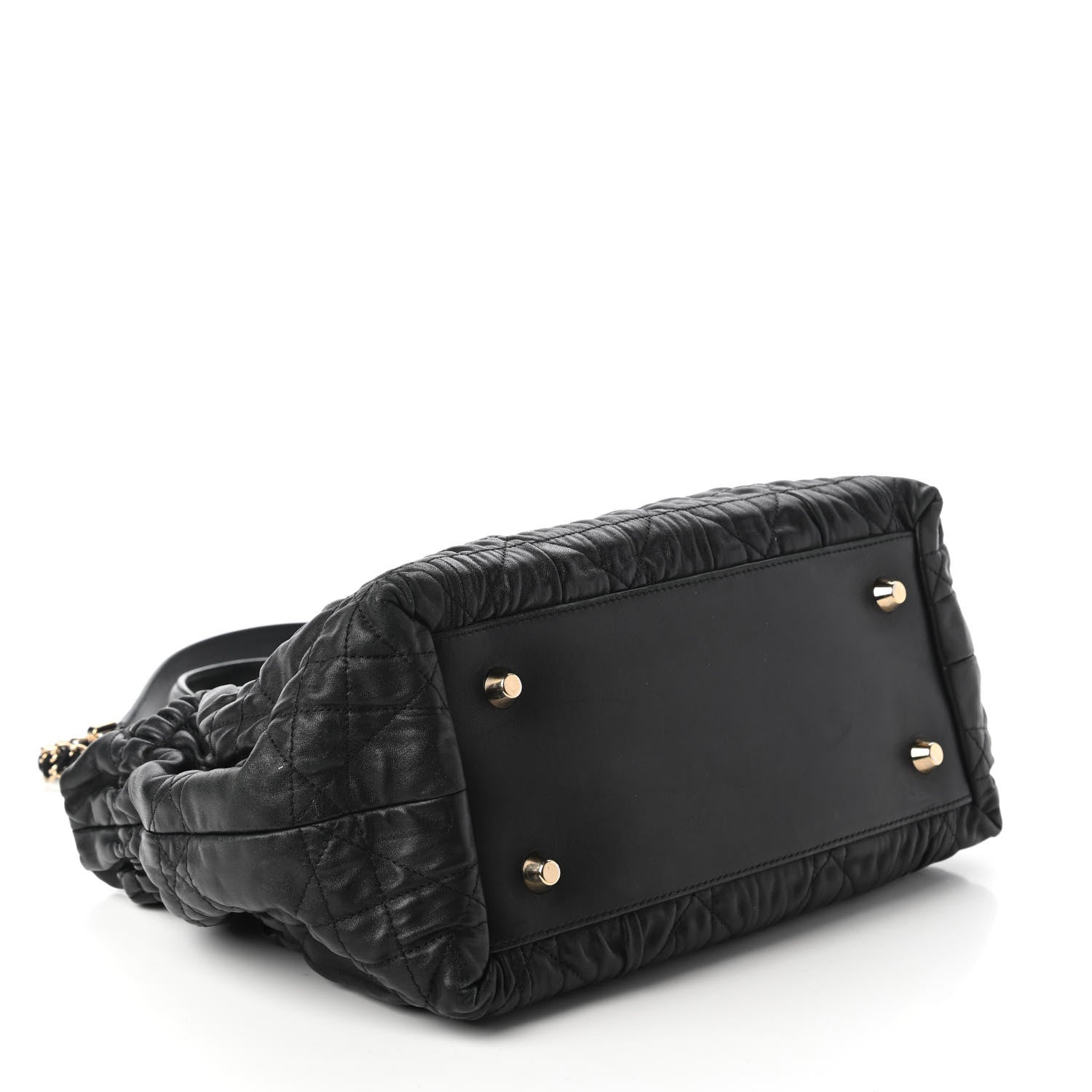 Christian Dior Gaufre Lambskin Cannage Delices Tote Black 4 of 10