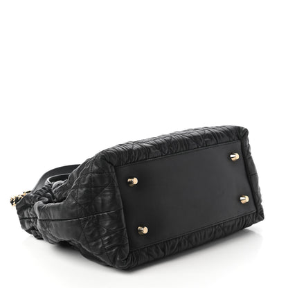 Christian Dior Gaufre Lambskin Cannage Delices Tote Black 4 of 10