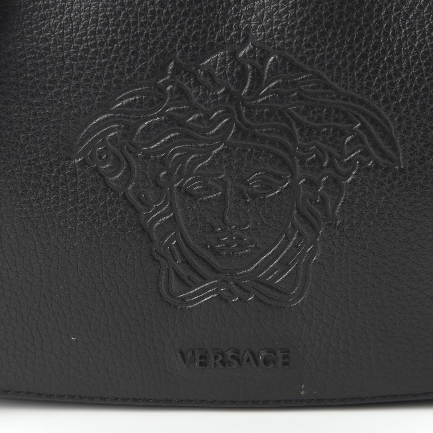 Versace Grained Calfskin Embossed Medusa Camera Bag Black 9 of 9