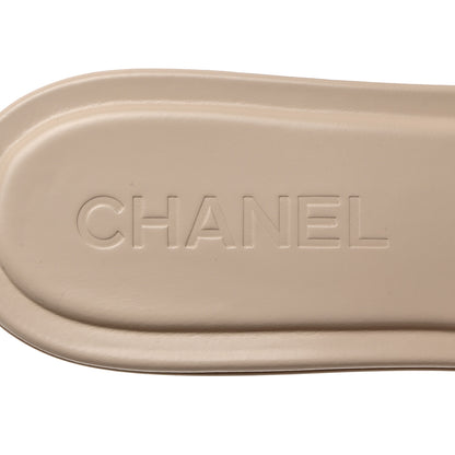 Chanel Calfskin Patent Calfskin Logo Mules 40.5 Beige 7 of 9