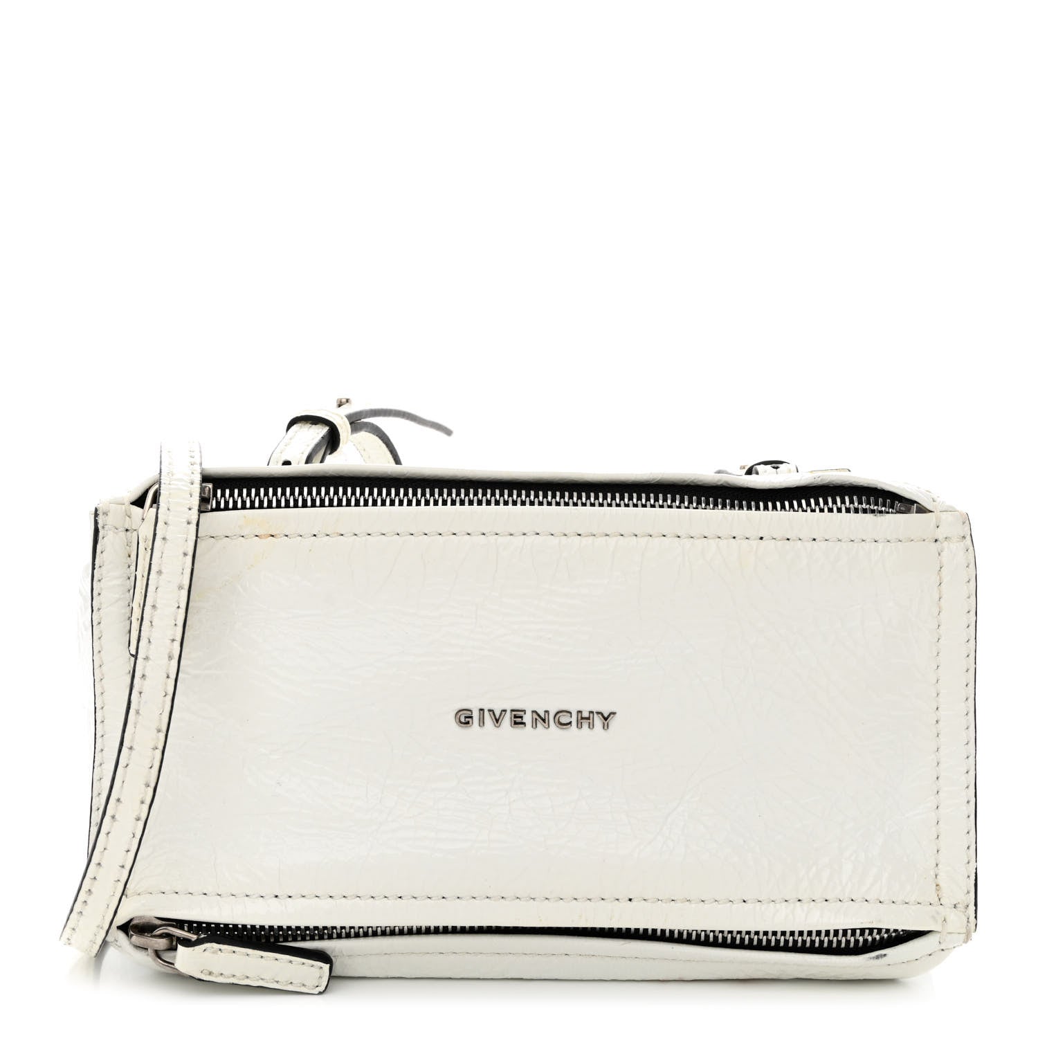 Givenchy Crinkled Patent Deerskin Mini Pandora White 1 of 19