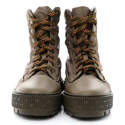 Hermes Calfskin Parachute Fresh Ankle Boots 37 Khaki 2 of 9