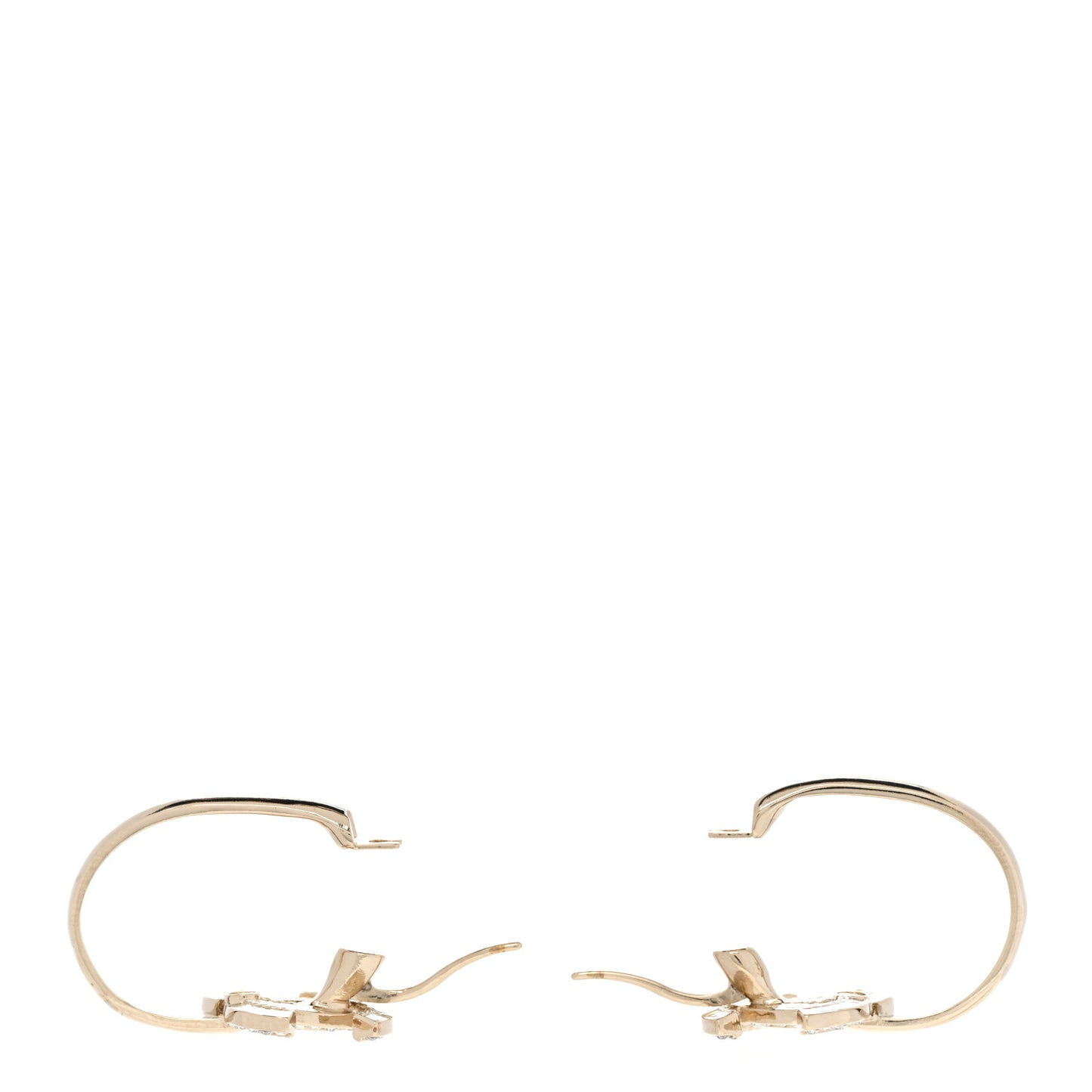 Crystal CC Hoop Earrings Gold