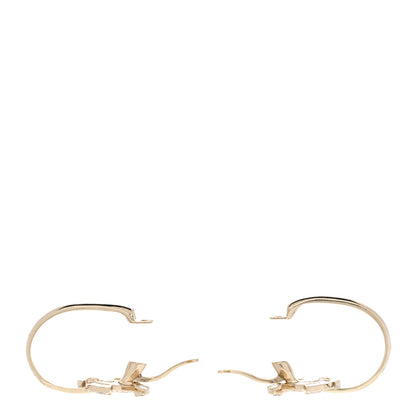Chanel Crystal CC Hoop Earrings Gold 3 of 5
