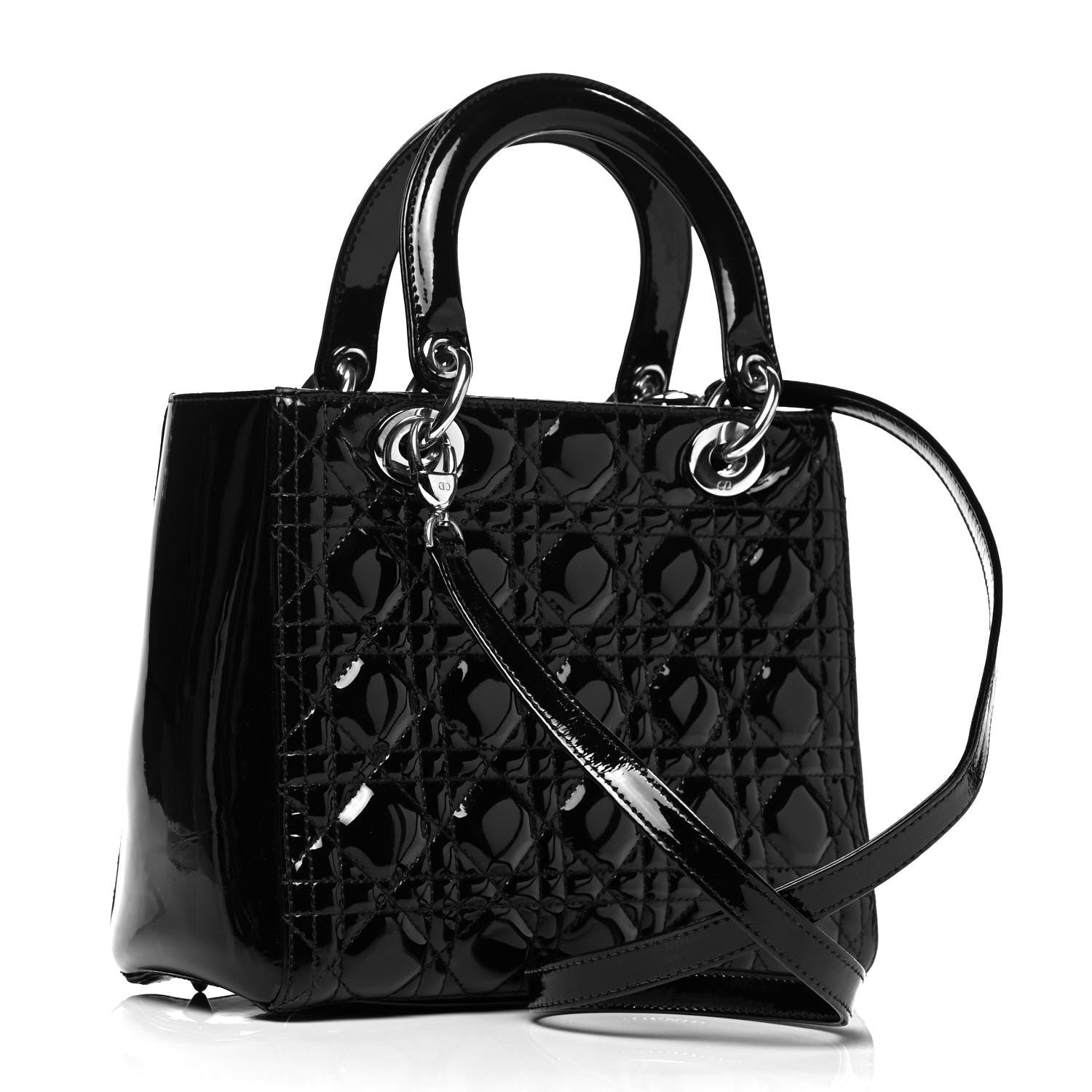 Christian Dior Patent Cannage Medium Lady Dior Black 3 of 9