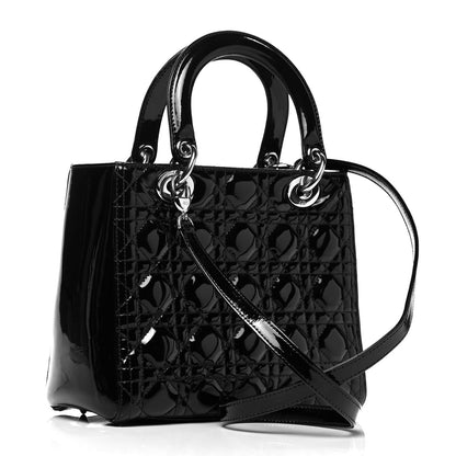 Christian Dior Patent Cannage Medium Lady Dior Black 3 of 9