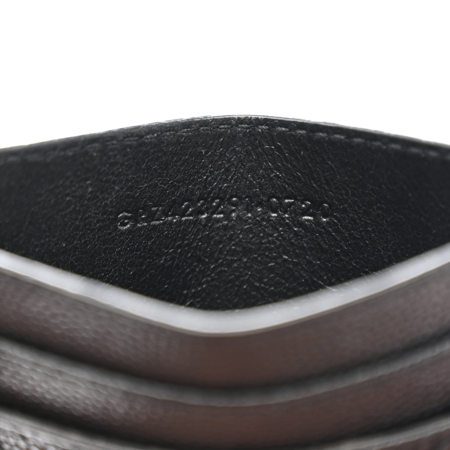 Saint Laurent Grain De Poudre Matelasse Chevron Monogram Credit Card Case Black 7 of 8