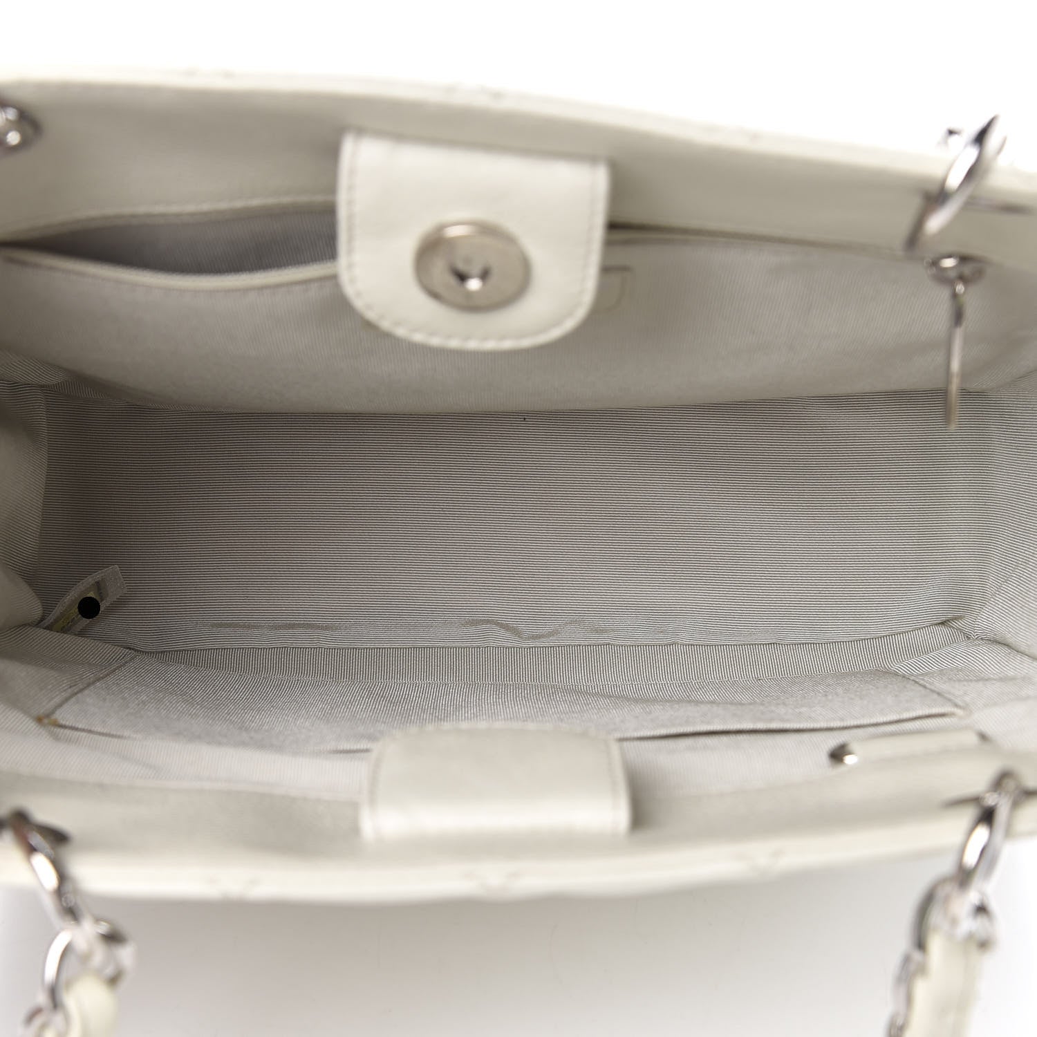 Chanel Caviar Quilted Petit Shopping Tote PST White 5 of 10