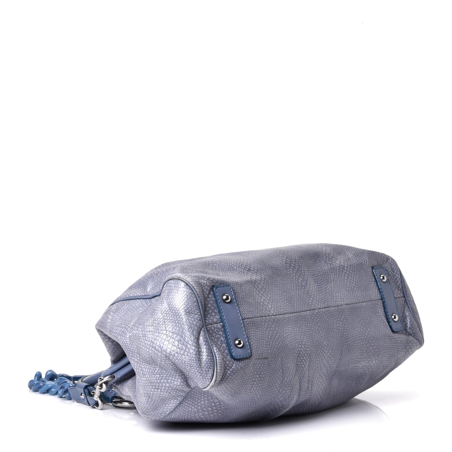 Calfskin Snake Print Stam Blue