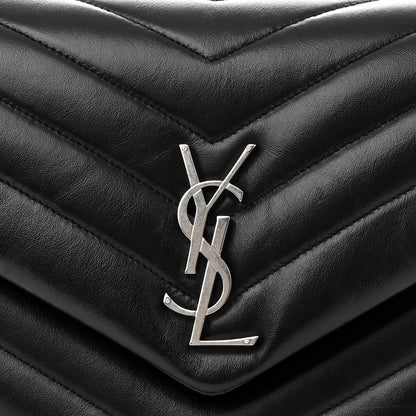 Saint Laurent Calfskin Y Quilted Monogram Medium Loulou Chain Satchel Black 9 of 17