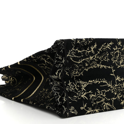 Christian Dior Velvet Jardin d'Hiver Embroidered Large Book Tote Black Gold 9 of 10