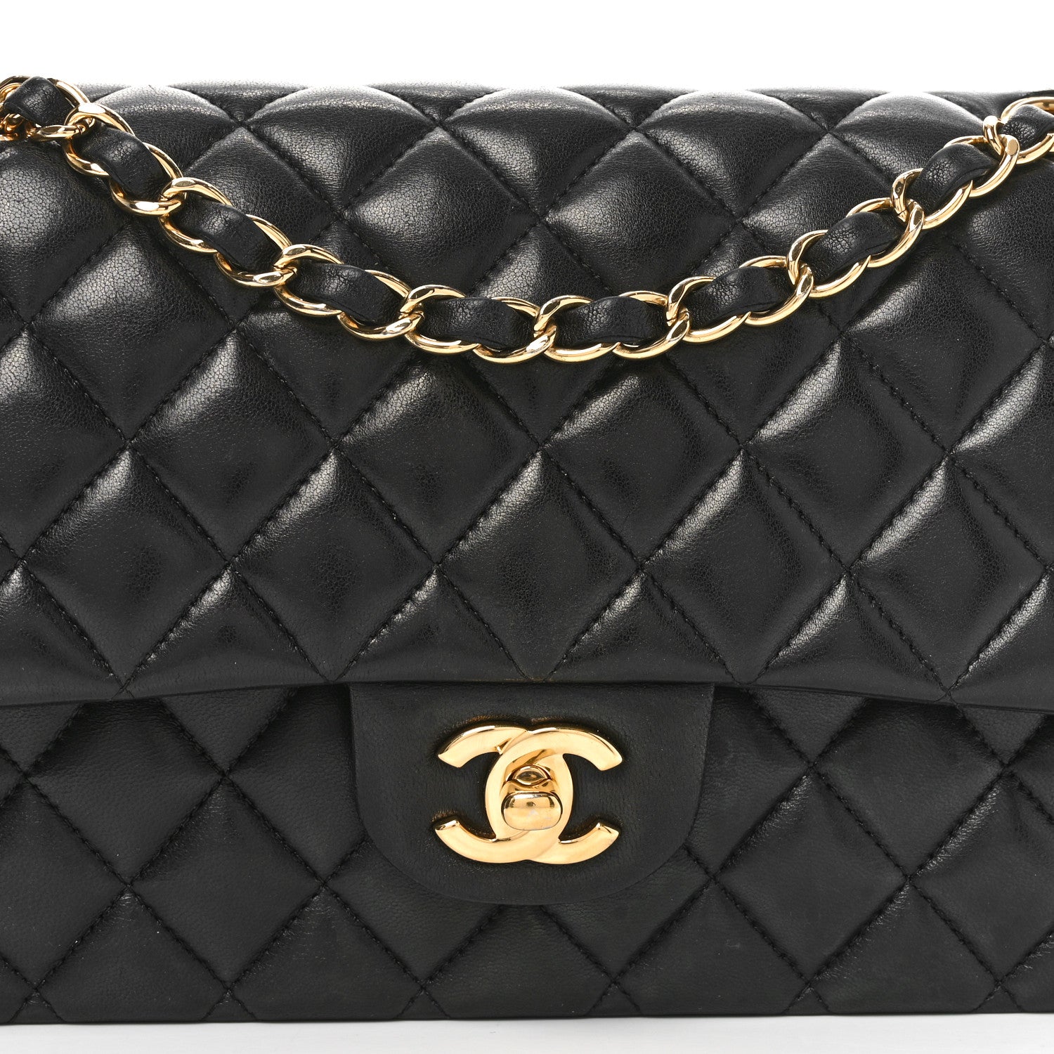 Chanel Lambskin Quilted Medium Double Flap Black 8 of 11