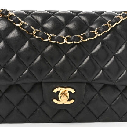 Chanel Lambskin Quilted Medium Double Flap Black 8 of 11