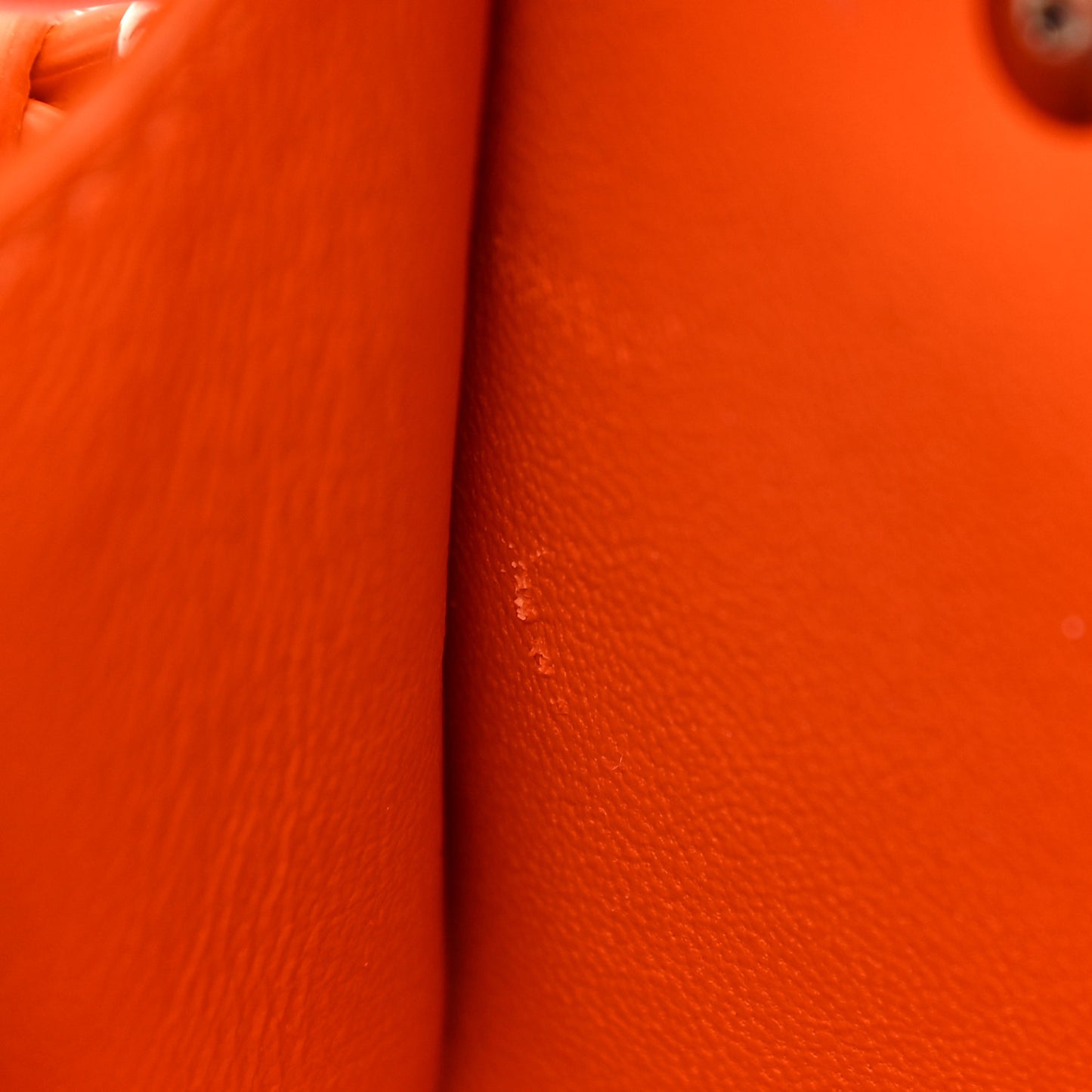Semi Shiny Calfskin Crocodile Embossed Neo Classic Silver Hardware Nano City Crossbody Orange