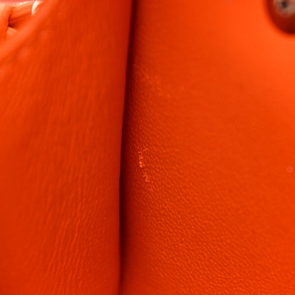 Balenciaga Semi Shiny Calfskin Crocodile Embossed Neo Classic Silver Hardware Nano City Crossbody Orange 11 of 12