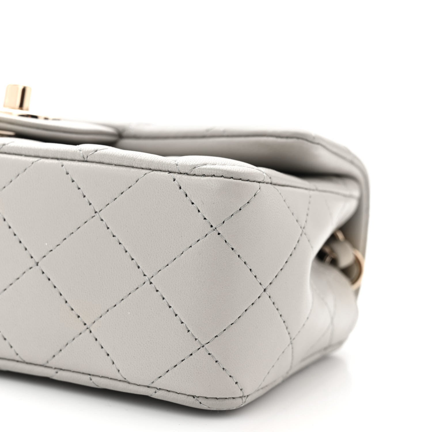 Chanel Lambskin Quilted Mini Rectangular Flap Grey 10 of 11