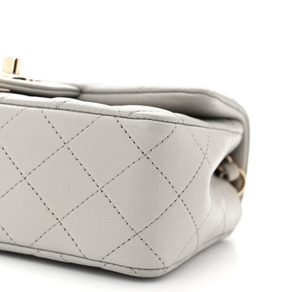 Chanel Lambskin Quilted Mini Rectangular Flap Grey 10 of 11