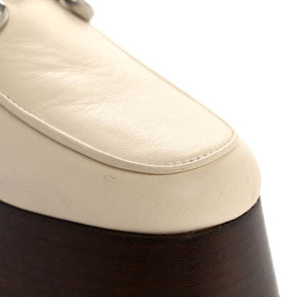 Gucci Malaga Kid Horsebit Platform Loafers 35 Mystic White 10 of 11