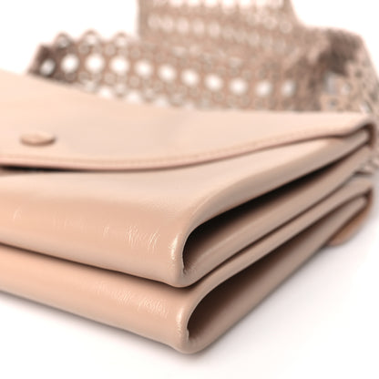 Alaia Calfskin Laser Cut Oum Double Envelope Clutch Crossbody Sable 9 of 9