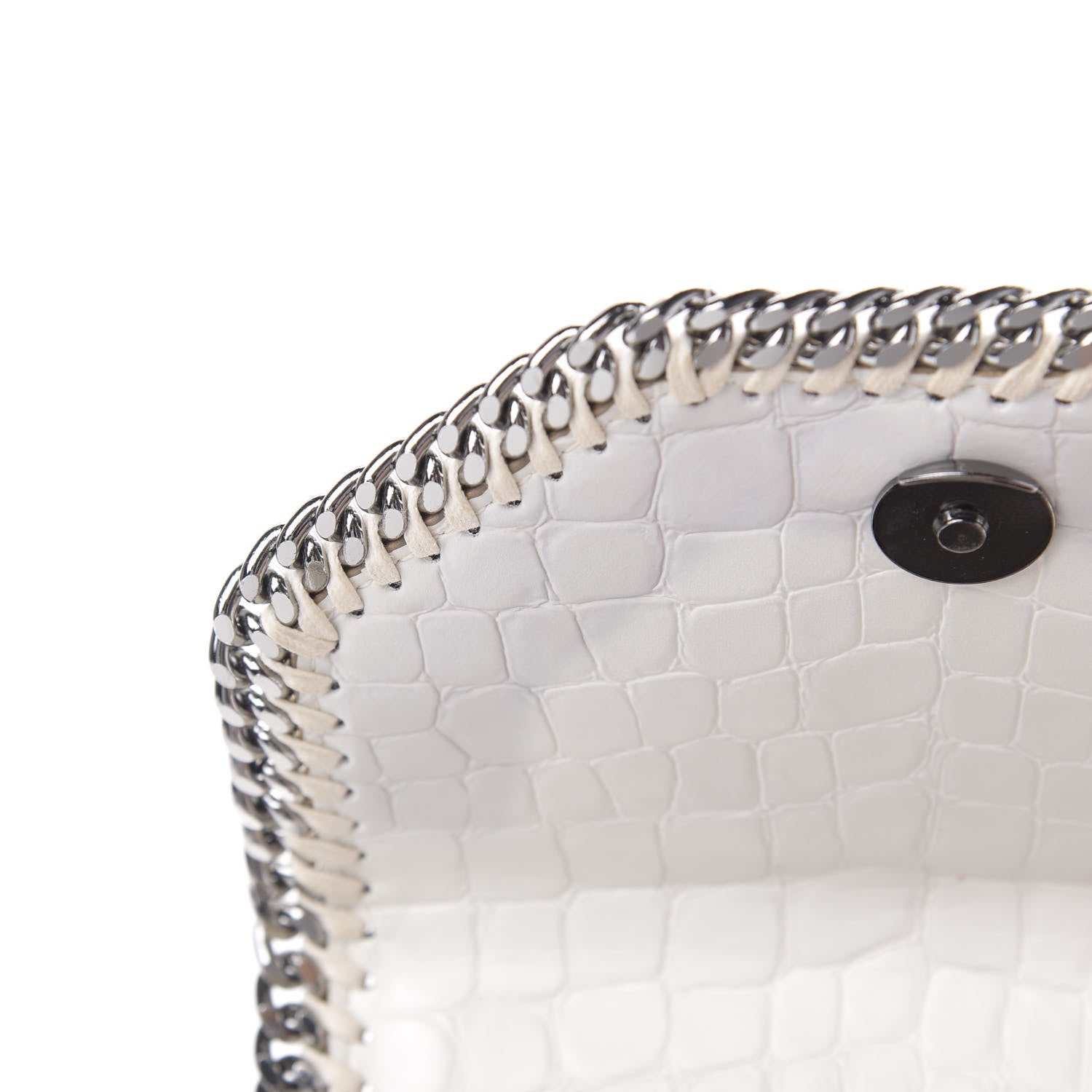 Stella McCartney Embossed Crocodile Effect Medium Falabella Box Shoulder Bag Ivory 13 of 13